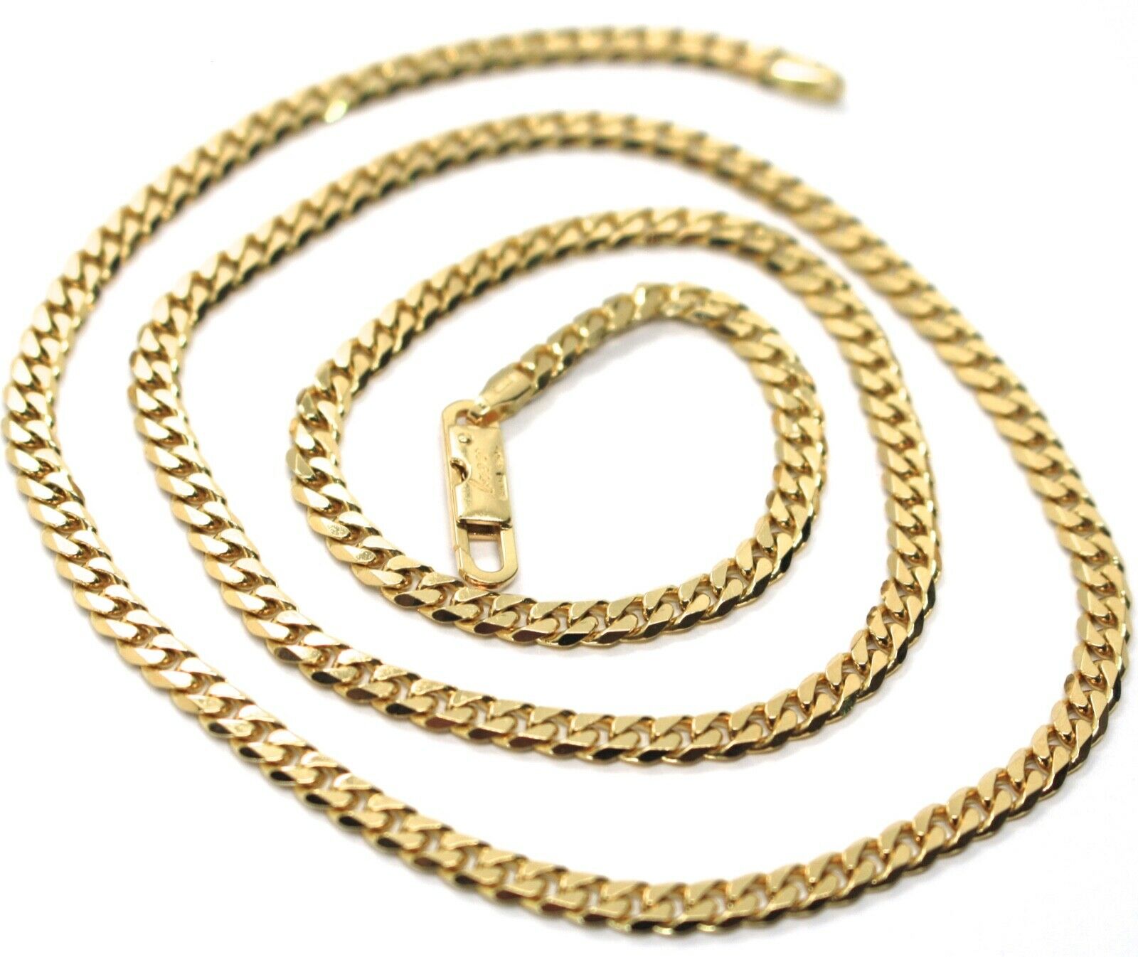 MASSIVE 18K GOLD GOURMETTE CUBAN CURB CHAIN 3.5 MM 18 IN. NECKLACE MADE IN  ITALY