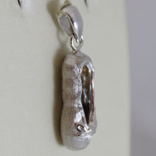 Load image into Gallery viewer, 18k white gold ballet shoe charm pendant, satin, 0.87 inches made in Italy.