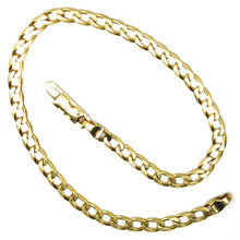 Load image into Gallery viewer, SOLID 18K GOLD GOURMETTE CUBAN CURB LINKS BRACELET 4mm, STRONG BRIGHT, 8.3".
