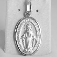 Load image into Gallery viewer, SOLID 18K WHITE GOLD MIRACULOUS MEDAL, VIRGIN MARY, MADONNA, 1.1 MADE IN ITALY.