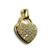 Load image into Gallery viewer, 18K YELLOW GOLD 16mm 0.63&quot; ROUNDED HEART, ZIRCONIA PENDANT.
