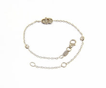 Load image into Gallery viewer, 18k white gold bracelet for kids with shoe and cubic zirconia made in Italy.