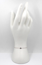 Load image into Gallery viewer, 18k white gold rolo thin bracelet with central small 5mm letter initial O.