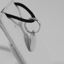 Load image into Gallery viewer, 18k white gold mini heart charm pendant, 9 mm, flat smooth shiny made in Italy.