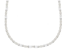 Load image into Gallery viewer, 18K WHITE GOLD FLAT CHAIN NECKLACE 2.5mm EYES OVALS WITH CIRCLES & PLATES, 20".