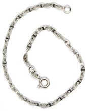 Cargar imagen en el visor de la galería, 18k white gold bracelet, crossed mariner links 2.8mm, bright, length 7.7".