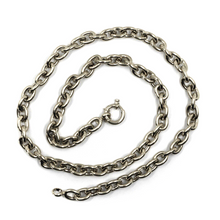 Load image into Gallery viewer, 18K WHITE GOLD CHAIN NECKLACE 17.7", ROUND CIRCLE ROLO BIG OVAL LINKS 8.5x6.5mm.