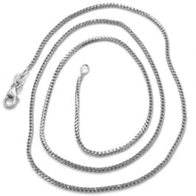 Cargar imagen en el visor de la galería, 18k white gold chain 1.2 mm square franco link, 16 inches, 40 cm made in Italy.