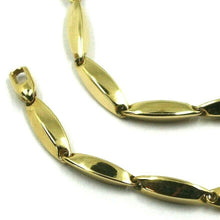Cargar imagen en el visor de la galería, 18k yellow gold bracelet alternate oval rice tube links, length 21.5 cm 8.4".