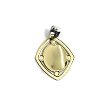 Load image into Gallery viewer, 18K YELLOW WHITE GOLD PENDANT, SAINT PIO OF PIETRELCINA, 20mm RHOMBUS MEDAL.
