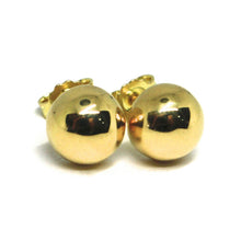 Load image into Gallery viewer, 18k yellow gold earrings, half sphere, diameter 8 mm, 0.31", made in Italy.