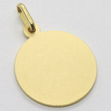 Load image into Gallery viewer, 18k yellow gold our Senora Lady of Fatima, Virgin Mary round medal pendant, 17 mm.