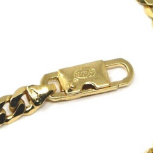 Load image into Gallery viewer, SOLID 18K YELLOW GOLD BRACELET 3.5mm FIGARO 3+1 CUBAN CURB ENGRAVING PLATE, 8.3".