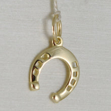 Load image into Gallery viewer, 18K YELLOW GOLD HORSESHOE CHARM PENDANT SMOOTH LUMINOUS BRIGHT MADE IN ITALY.
