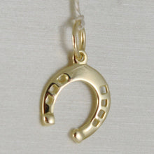 Load image into Gallery viewer, 18K YELLOW GOLD HORSESHOE CHARM PENDANT SMOOTH LUMINOUS BRIGHT MADE IN ITALY.