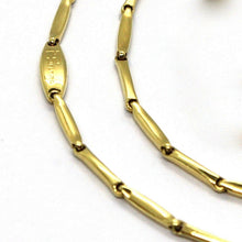 Cargar imagen en el visor de la galería, 18K YELLOW GOLD CHAIN MINI BONE TUBE LINK 1.5 MM, 20 INCHES, MADE IN ITALY.