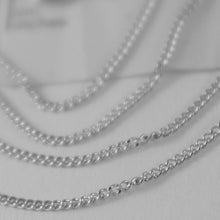 Load image into Gallery viewer, 18k white gold chain 17.7 mini cuban curb gourmette link 0.9 mm, made in Italy.