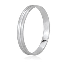 Cargar imagen en el visor de la galería, 18K WHITE GOLD WEDDING BAND 2.4mm THICK RING ENGAGEMENT DOUBLE SQUARED BINARY.