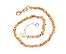 Charger l'image dans la galerie, 18k rose gold bracelet, 19cm 7.5", discs circles 4mm 0.16" row, made in Italy.