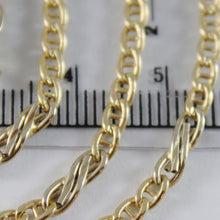 Load image into Gallery viewer, 18K YELLOW WHITE GOLD CHAIN 3 MM CLASSIC NAVY INFINITE LINK 19.7 MADE IN ITALY.