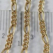 Charger l'image dans la galerie, 18K YELLOW GOLD FIGARO CHAIN 2 MM WIDTH 24 INCH LENGTH ALTERNATE NECKLACE MADE IN ITALY.