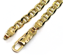 Load image into Gallery viewer, SOLID 18K YELLOW GOLD BRACELET 3.8mm FLAT MARINER OVAL LINK ENGRAVING PLATE 7.5".