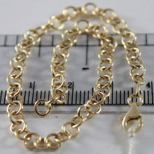 Cargar imagen en el visor de la galería, 18K YELLOW GOLD BRACELET WITH ROUND CIRCLE ROLO LINK DIAMETER 4 MM MADE IN ITALY.