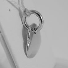 Load image into Gallery viewer, 18k white gold heart engravable charm pendant 11 mm flat smooth made in Italy.