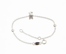 Cargar imagen en el visor de la galería, 18k white gold bracelet for kids with bear and cubic zirconia made in Italy.