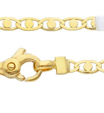 Load image into Gallery viewer, 18K YELLOW WHITE GOLD FLAT CHAIN NECKLACE 2.5mm EYES OVALS CIRCLES & PLATES, 20".