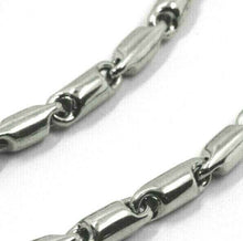 Load image into Gallery viewer, 18k white gold bracelet 3.5mm alternate rounded tube link, 21cm 8.3" Italy made.