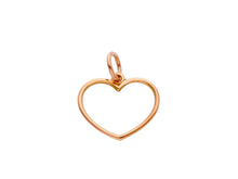 Load image into Gallery viewer, SOLID 18K ROSE GOLD 15mm HEART PENDANT CHARM, LUMINOUS, BRIGHT, SMOOTH.