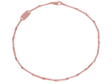 Charger l'image dans la galerie, 18K ROSE GOLD BRACELET SMALL BONE 1.3x8mm ROUNDED TUBE LINK 7.5" MADE IN ITALY.