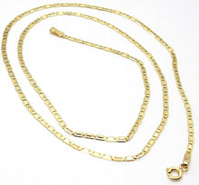 Load image into Gallery viewer, 18K YELLOW, WHITE & ROSE GOLD CHAIN FLAT OVAL ALTERNATE LINK 2 MM, 20 INCHES.