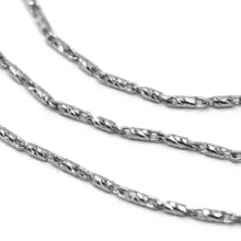 Load image into Gallery viewer, SOLID 18K WHITE GOLD FINELY WORKED TUBE CHAIN 16 INCHES, 1 MM, MADE IN ITALY.
