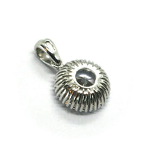 Load image into Gallery viewer, SOLID 18K WHITE GOLD 7.5mm ROUND 2.7 carats ZIRCONIA PENDANT WITH FRAME, ITALY.