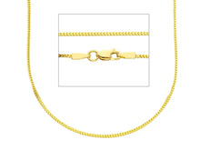 Load image into Gallery viewer, 18K YELLOW GOLD CHAIN 1mm SQUARE FRANCO LINK, 24 INCHES, 60cm MADE IN ITALY.