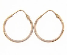 Cargar imagen en el visor de la galería, 18k rose gold round circle earrings diameter 15 mm width 1.7 mm, made in Italy.
