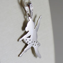 Load image into Gallery viewer, 18k white gold dancer ballet ballerina pendant charm with zirconia.
