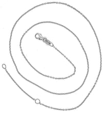 Load image into Gallery viewer, 18k white gold chain, 1.0 mm rolo round circle link, 17.7 inches, made in Italy.