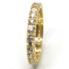 Cargar imagen en el visor de la galería, 18K YELLOW GOLD ETERNITY BAND RING, WHITE CUBIC ZIRCONIA, THICKNESS 3 MM.