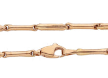 Charger l'image dans la galerie, 18K ROSE GOLD CHAIN THIN BONE 1.3x8mm ROUNDED TUBE LINK, 19.7" MADE IN ITALY.
