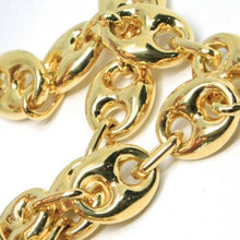 Load image into Gallery viewer, 18k yellow gold mariner chain big ovals 10 mm, 24 inches anchor rounded puffed necklace.