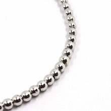 Cargar imagen en el visor de la galería, 18k white gold bracelet, semirigid, elastic, 3 mm smooth balls spheres.