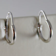 Cargar imagen en el visor de la galería, 18k white gold earrings mini circle hoop 12 mm 0.47 in diameter made in Italy.
