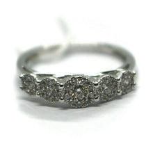 Load image into Gallery viewer, SOLID 18K WHITE GOLD RING, BAND WITH DIAMONDS 0.39 CARATS, pavè, ITALY MADE.