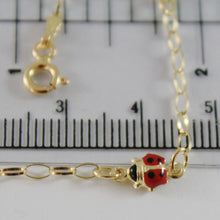 Charger l'image dans la galerie, 18k yellow gold girl bracelet 7.10 glazed ladybird ladybug enamel, made in Italy.