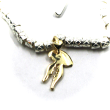 Load image into Gallery viewer, 925 STERLING SILVER TUBES CUBES BRACELET & 9K YELLOW GOLD 15mm JELLYFISH PENDANT.