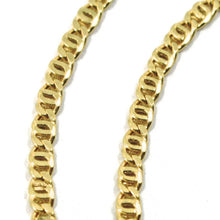 Cargar imagen en el visor de la galería, 18k yellow gold chain, 2.5mm, 24 inches, flat tiger eye links, made in italy.