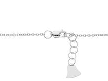 Load image into Gallery viewer, 18K WHITE GOLD SQUARE ROLO THIN NECKLACE, 16.5", CENTRAL 15mm HEART, ITALY MADE.